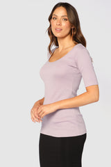 Ribbed Above Elbow Scoop - Mauve