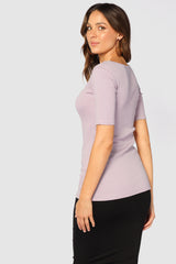 Ribbed Above Elbow Scoop - Mauve