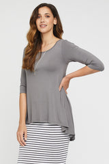 Hi Lo Hem Top - Gull Grey