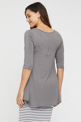 Hi Lo Hem Top - Gull Grey