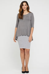 Hi Lo Hem Top - Gull Grey