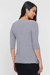 3/4 Sleeve St Tropez - Thin Stripe