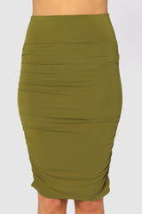 Ruched Bamboo Skirt - Cardamom