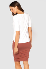 Ruched Bamboo Skirt - Cedarwood