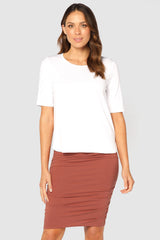 Ruched Bamboo Skirt - Cedarwood