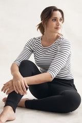 Ada Bamboo Boatneck Top - Grey Stripe