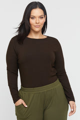 Amy Boatneck Top - Chocolate