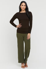 Amy Boatneck Top - Chocolate