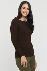 Amy Boatneck Top - Chocolate