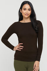 Amy Boatneck Top - Chocolate
