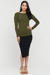 Amy Boatneck Top - Dark Olive