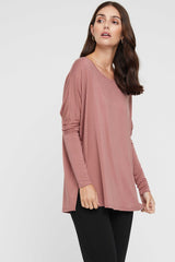 Liv Long Sleeve Slouch Top - Withered Rose