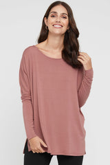 Liv Long Sleeve Slouch Top - Withered Rose