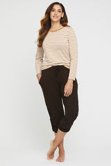 Cassie Crew Neck - Biscuit Stripe