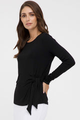 Tie Front Top - Black