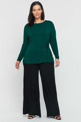 Tie Front Top - Dark Emerald