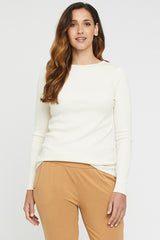 Ribbed Boatneck Top - Cream