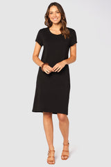 Bamboo T-Shirt Dress - Black