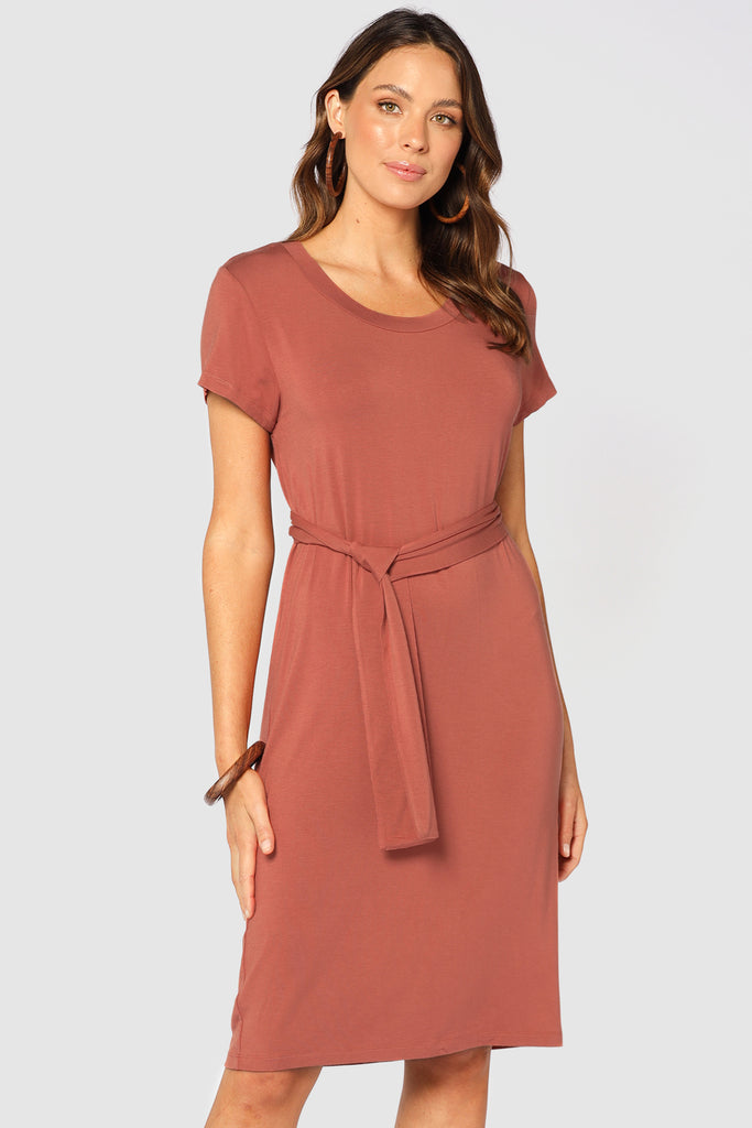 Bamboo T-Shirt Dress - Cedarwood