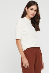 Taylor Ribbed Top  - Cream