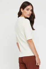 Taylor Ribbed Top  - Cream