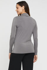 Bamboo Turtle Neck - Gull Grey