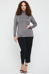 Bamboo Turtle Neck - Gull Grey