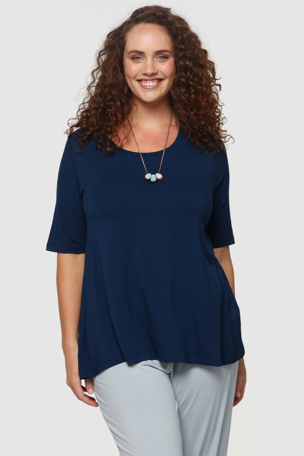 Carter Tunic Top - Navy | Bamboo Body