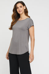 Pia Bamboo Tee - Gull Grey