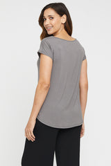 Pia Bamboo Tee - Gull Grey