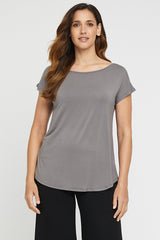 Pia Bamboo Tee - Gull Grey