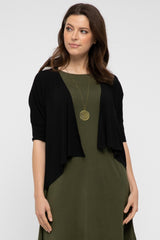 Bamboo Drape Cardi - Black