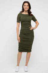 Jasper Ruched Dress - Dark Olive