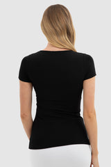 Daniella Cross Front Top - Black