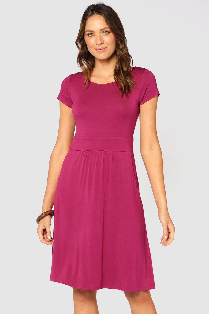 Beth Bamboo Dress - Berry