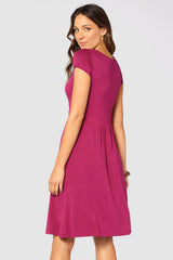 Beth Bamboo Dress - Berry