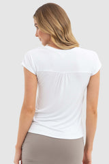 Belle V Neck Tee - White