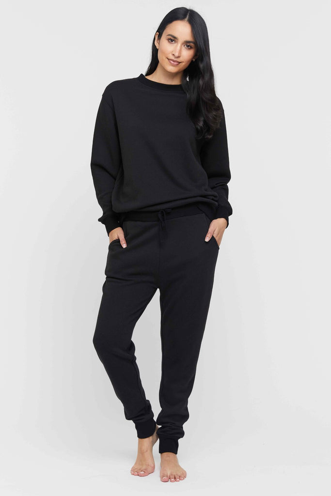 Bamboo Slouch Trackpant - Black