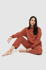 Bamboo Essential Fleece Top - Spice