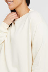 Bamboo Essential Fleece Top  - Winter White