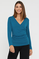 L/S Cross Front Top - Dark Teal