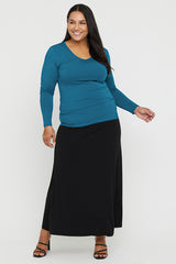 Long Sleeve V Neck - Dark Teal