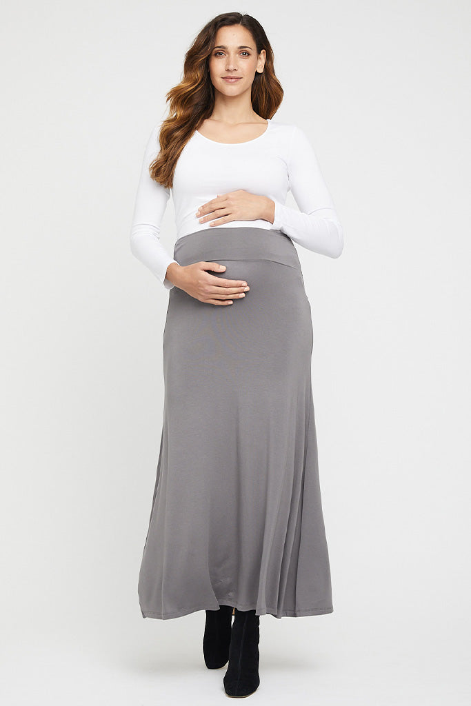 Lana Long Maternity Skirt - Dark