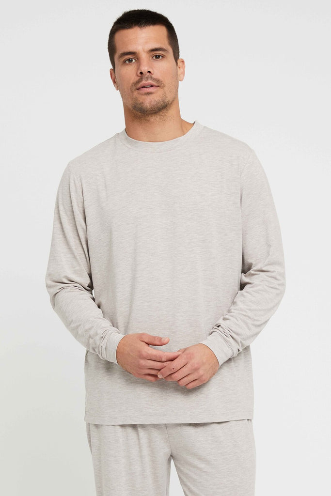 Men's Long Sleeve Crew Neck - Oatmeal