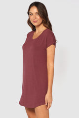 Niah Night Dress - Burgundy