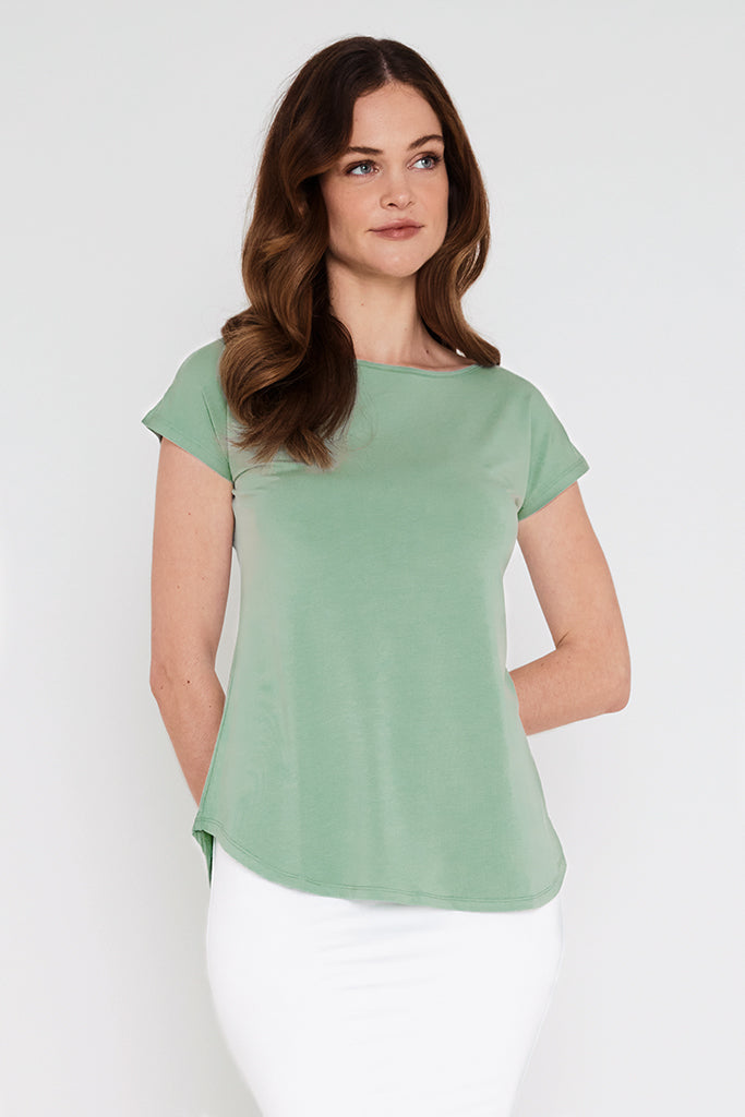 Pia Bamboo Tee - Seafoam