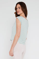 Spade Bamboo Tee - Seafoam Stripe