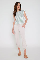 Spade Bamboo Tee - Seafoam Stripe