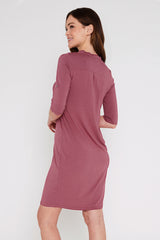Tab Sleeve Dress - Dry Rose
