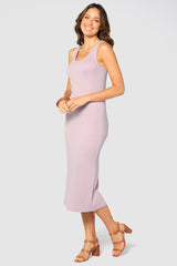 Ribbed Tank Dress - Mauve